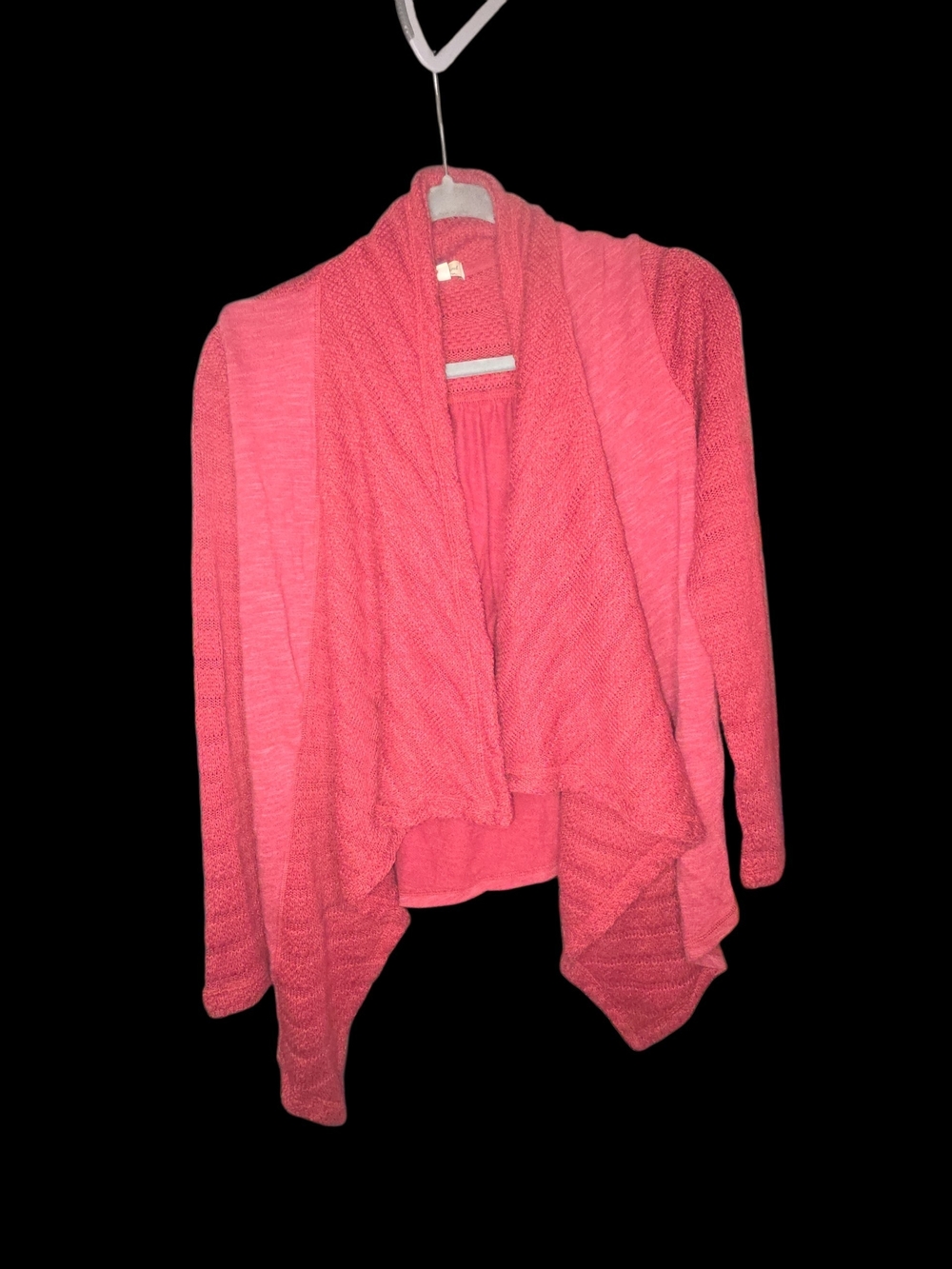 Lucky Brand Red Open-Front Draped Cardigan